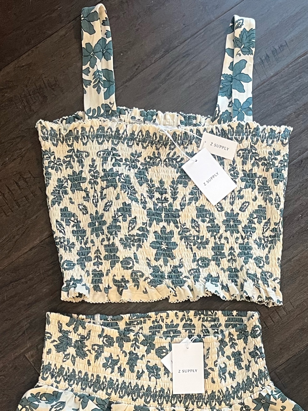 NWT Z Supply Leya Tera Paisley Smocked Top and Skirt Set | Everglade | Size L - Picture 7 of 11